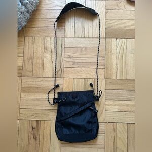 Compact Black Nylon Crossbody bag